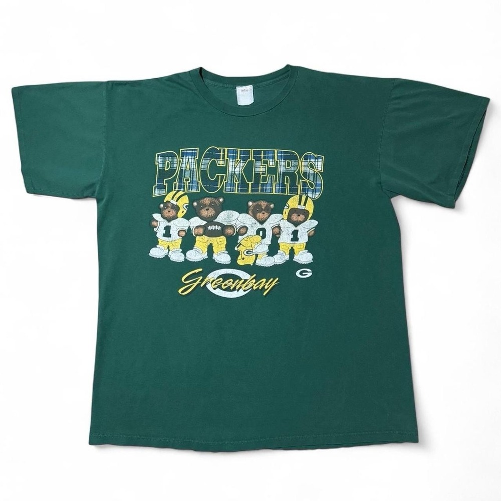 1990s Green Bay Packers NFL Teddy Bear Graphic T-shirt OSFA